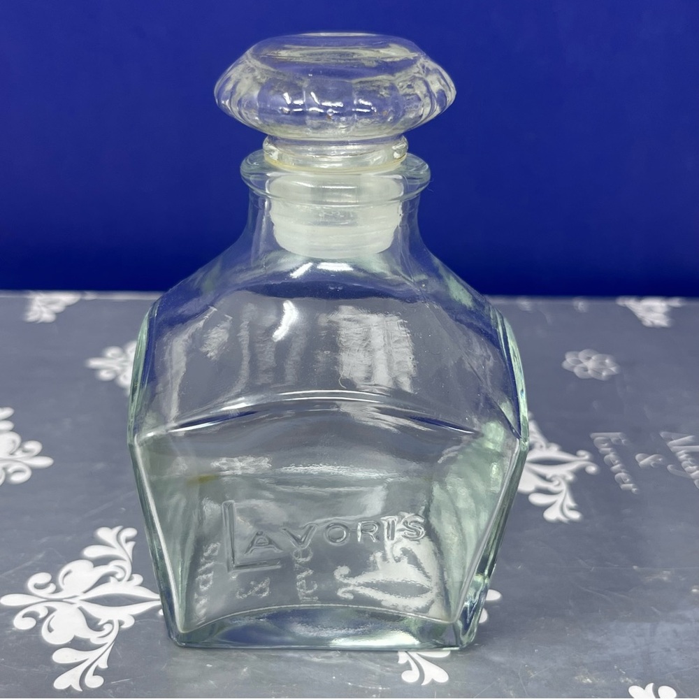 Lavoris Vintage Glass Mouthwash Bottle stopper top